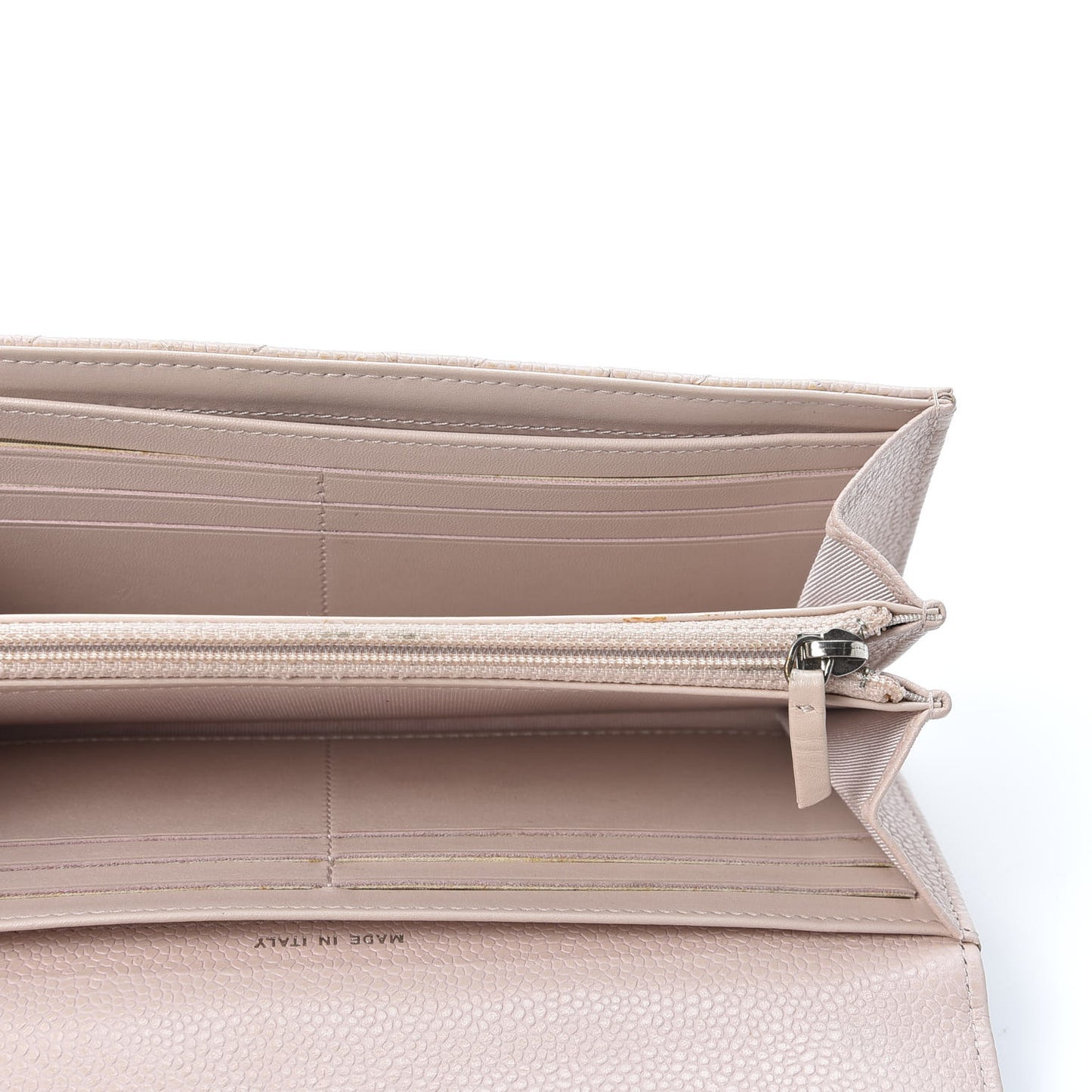 Caviar Quilted Large Gusset Flap Wallet Pink