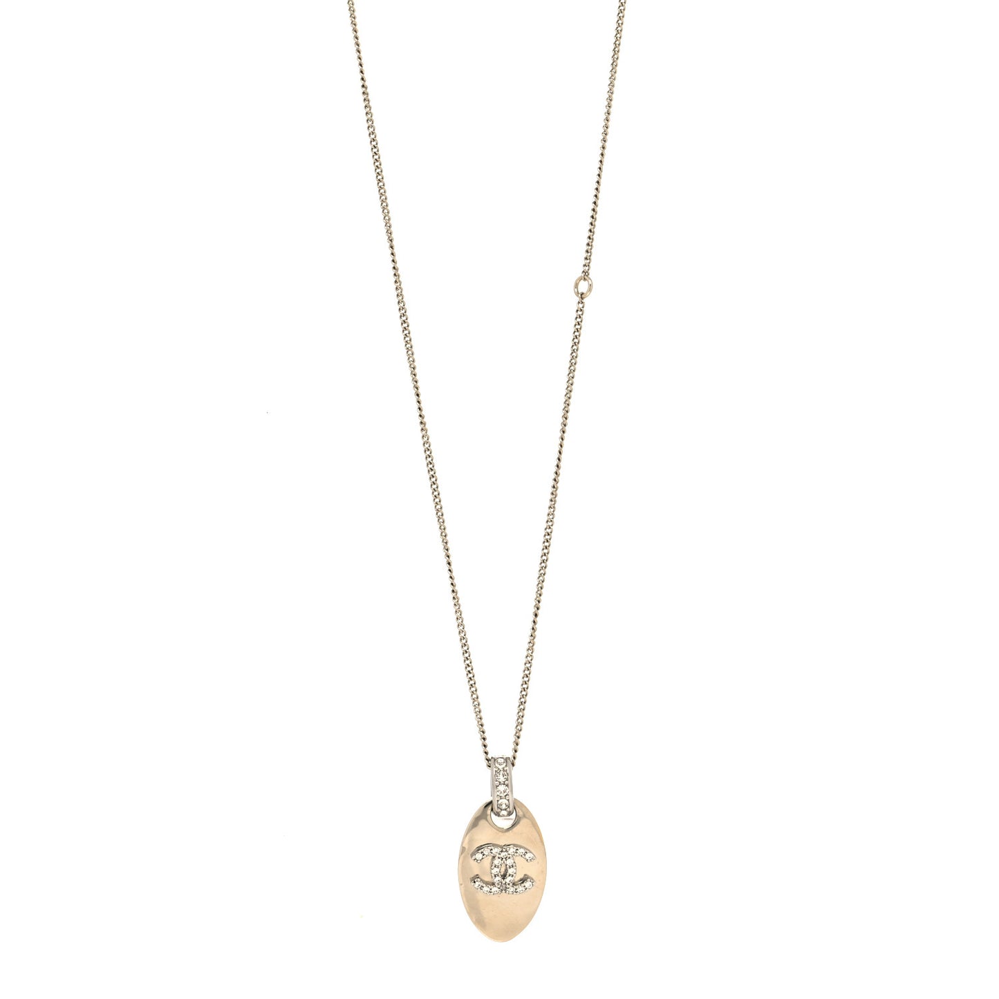 Crystal CC Medallion Necklace Gold