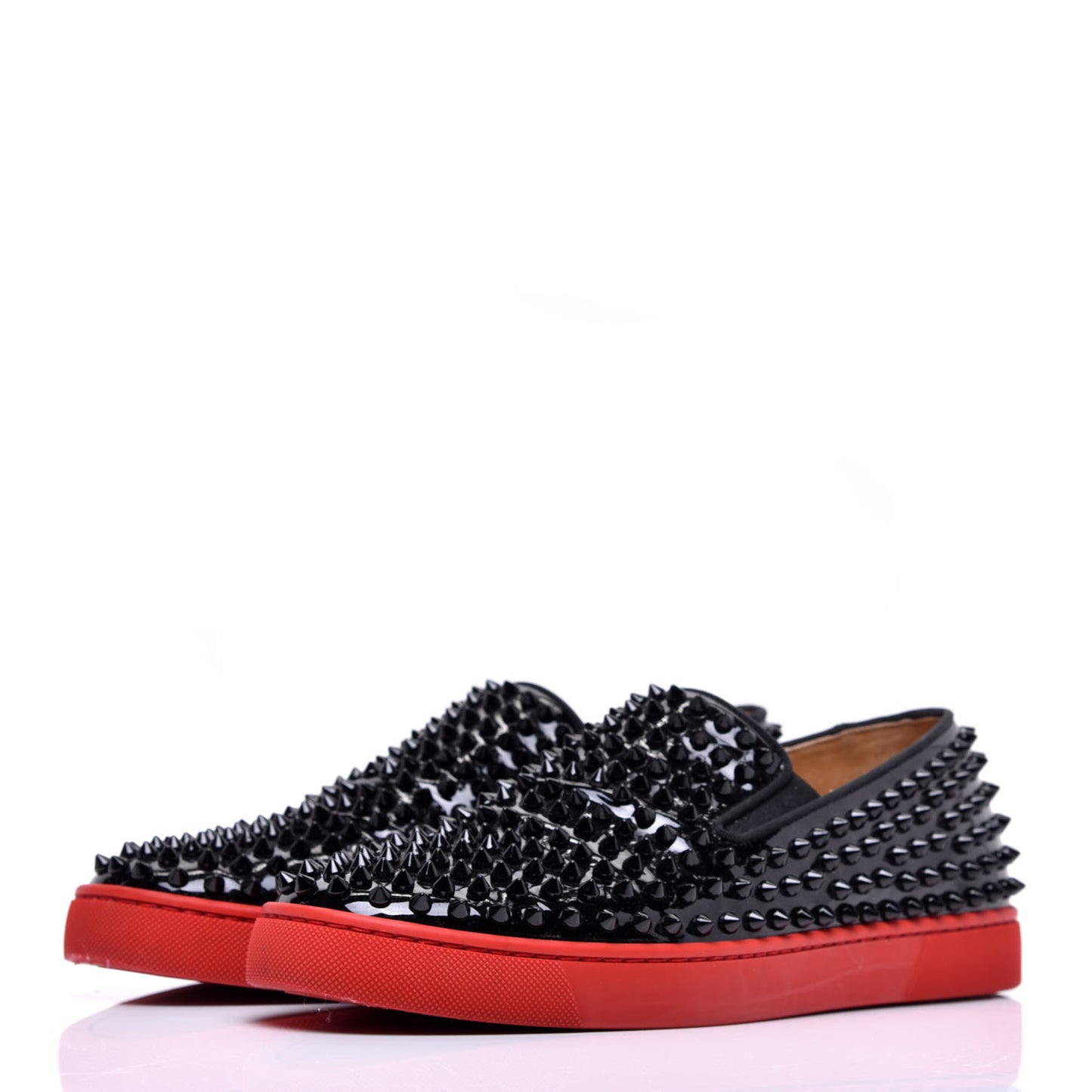Patent Spikes Mens Roller Boat Flats 40.5 Black