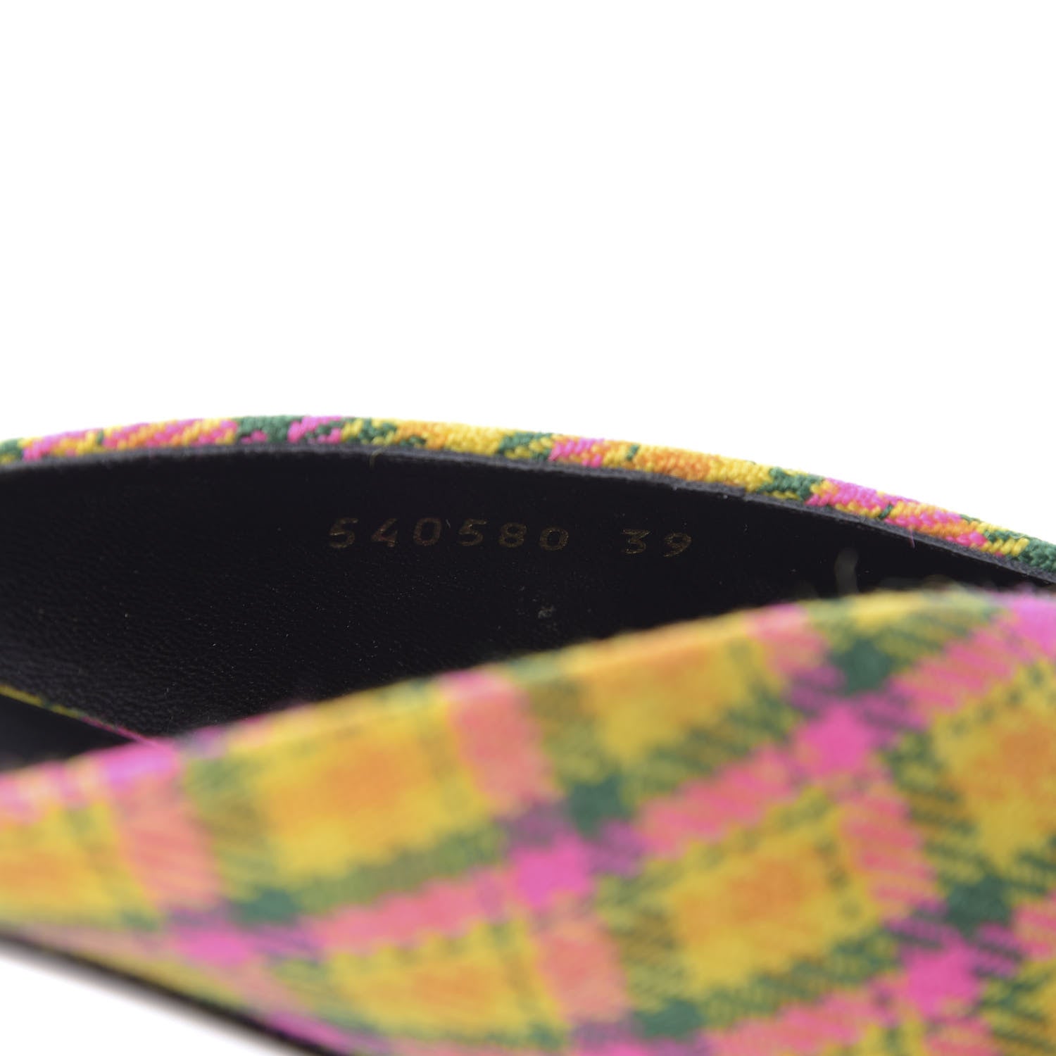 Balenciaga Tweed Plaid BB Knife Pointed Toe 40mm Mules 39 Jaune Rose Fluo 9 of 10