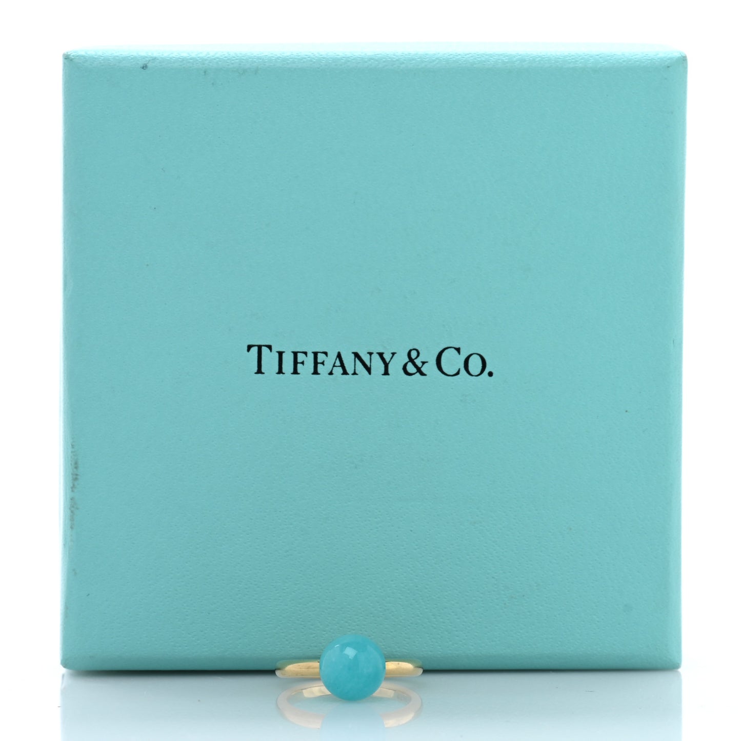 18K Yellow Gold Amazonite 8mm HardWear Ball Ring 45 3.5
