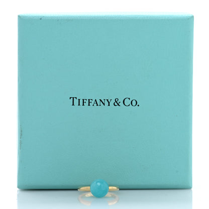 Tiffany 18K Yellow Gold Amazonite 8mm HardWear Ball Ring 45 3.5 5 of 5