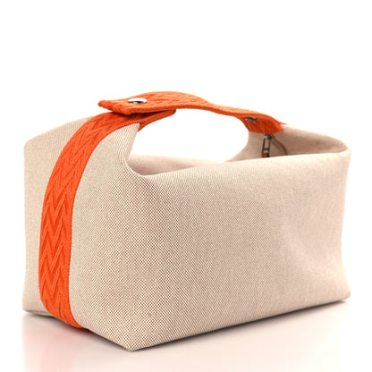 Hermes Canvas Small Bride-A-Brac Pouch Natural Orange 4 of 9