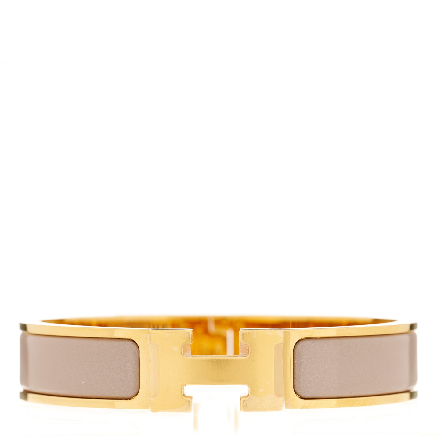 Enamel Narrow Clic Clac H Bracelet PM Marron Glace