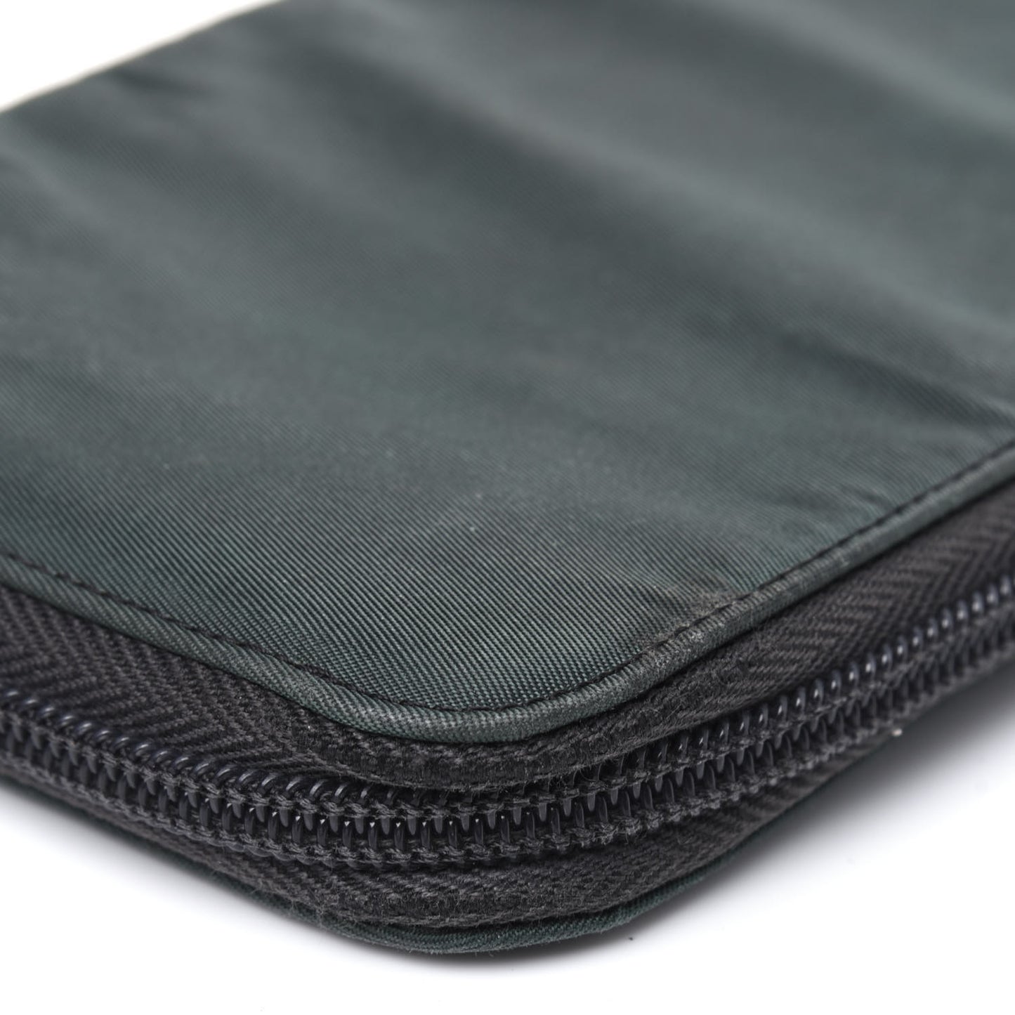Tessuto Nylon Quilted Zip Around Wallet Black