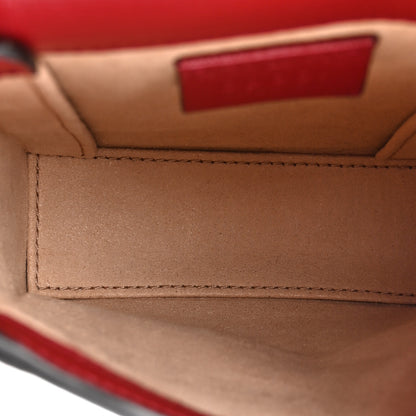 Gucci GG Supreme Monogram Azalea Calfskin Horsebit 1955 Crossbody Bag Beige Ebony New Cherry Red 5 of 11