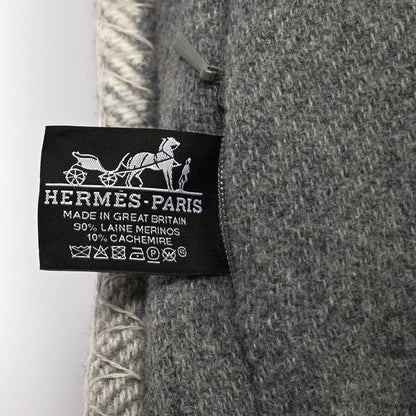 Hermes Wool Cashmere Avalon Paper Block Pillow Gris Acier 5 of 6