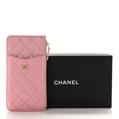 Chanel Iridescent Caviar Quilted Classic iPhone Pouch Rose Pink 8 of 9
