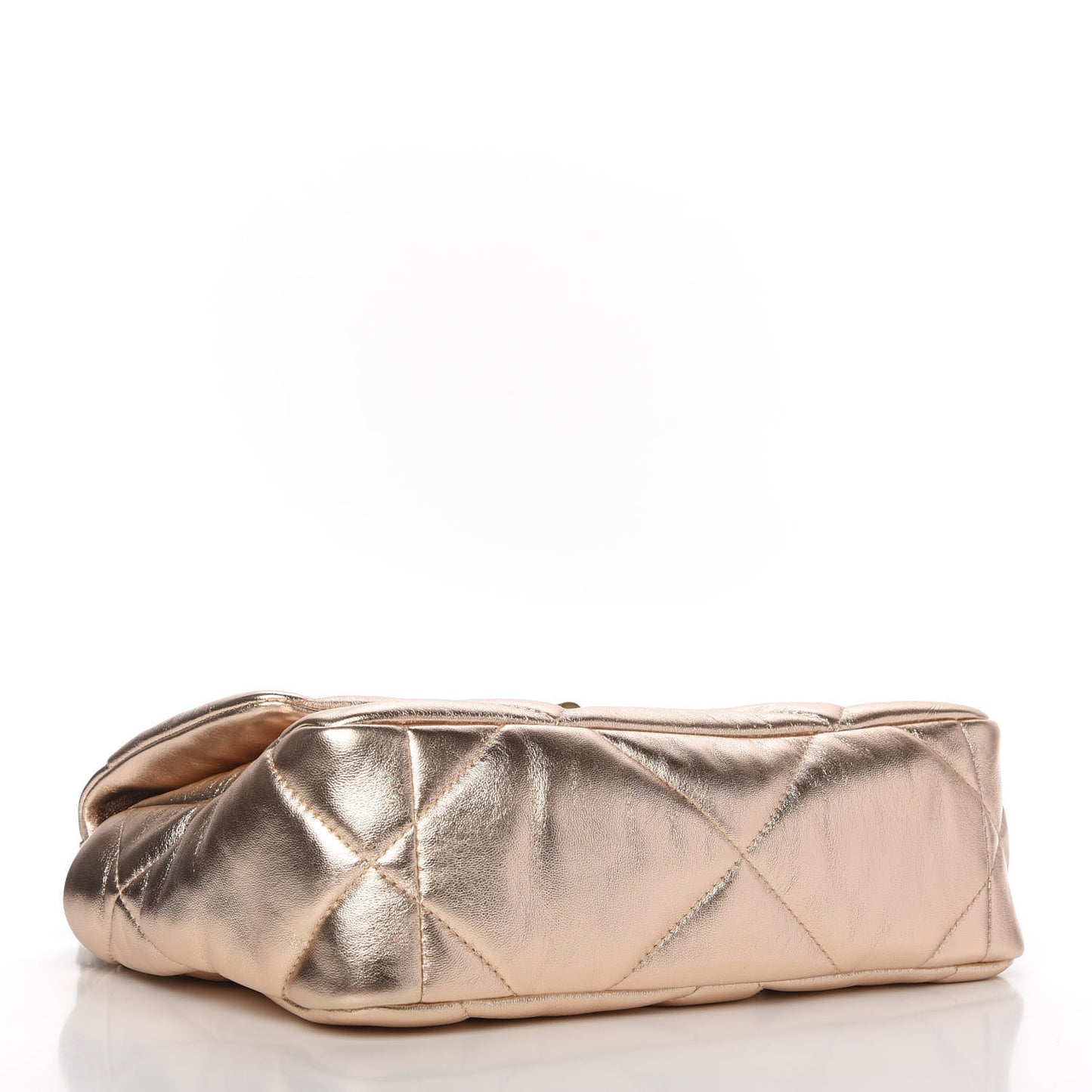 Metallic Lambskin Quilted Medium Chanel 19 Flap Gold