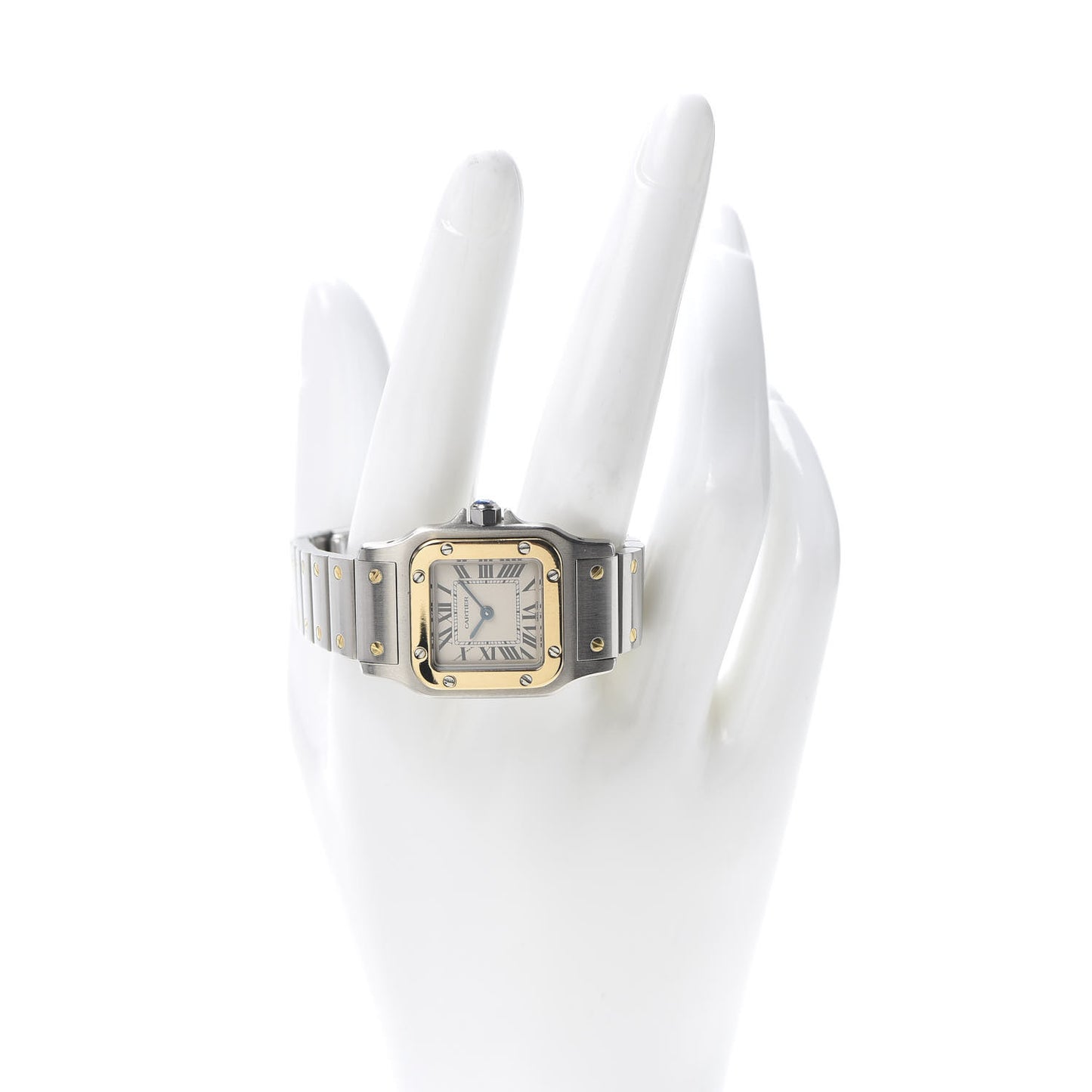 Stainless Steel 18K Yellow Gold 24mm Santos De Cartier Galbee Quartz Watch