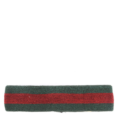 Gucci Lame Elastic Web Headband L Green Red 1 of 3