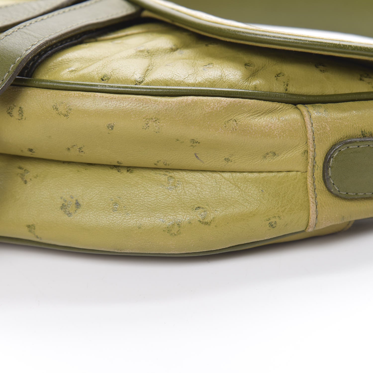 Christian Dior Ostrich Saddle Bag Green 11 of 19