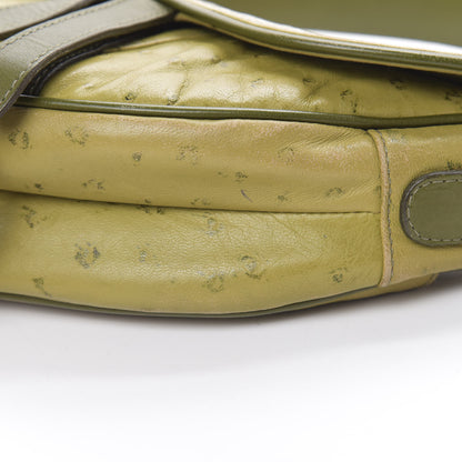 Christian Dior Ostrich Saddle Bag Green 11 of 19