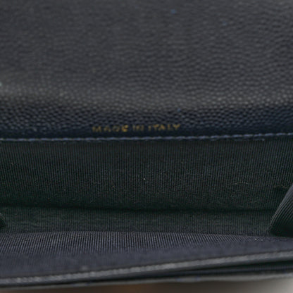Chanel Caviar Quilted Flap Card Holder Wallet Navy Blue 5 of 8