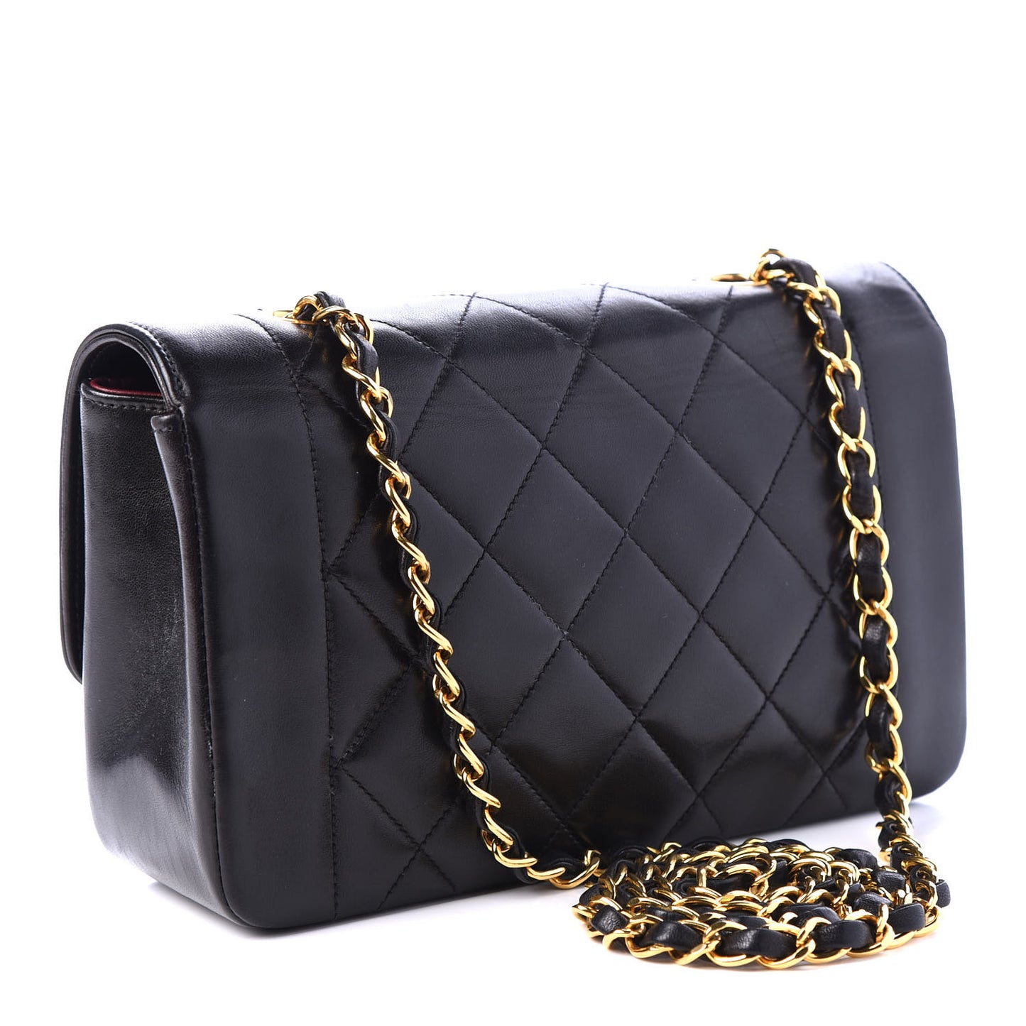 Lambskin Quilted Small Single Flap Bag Black