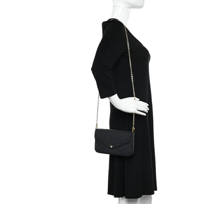 Louis Vuitton Empreinte Pochette Felicie Chain Wallet Black 2 of 13