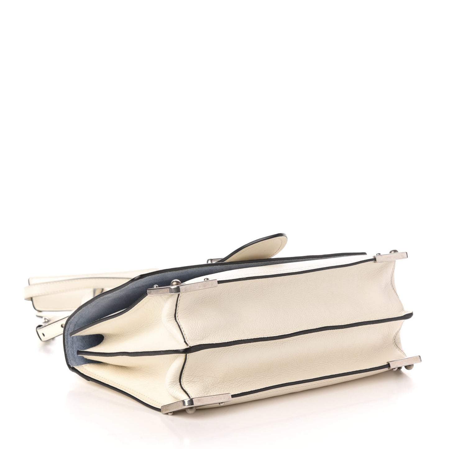 Glace Calfskin Large Soft Cahier Bag White
