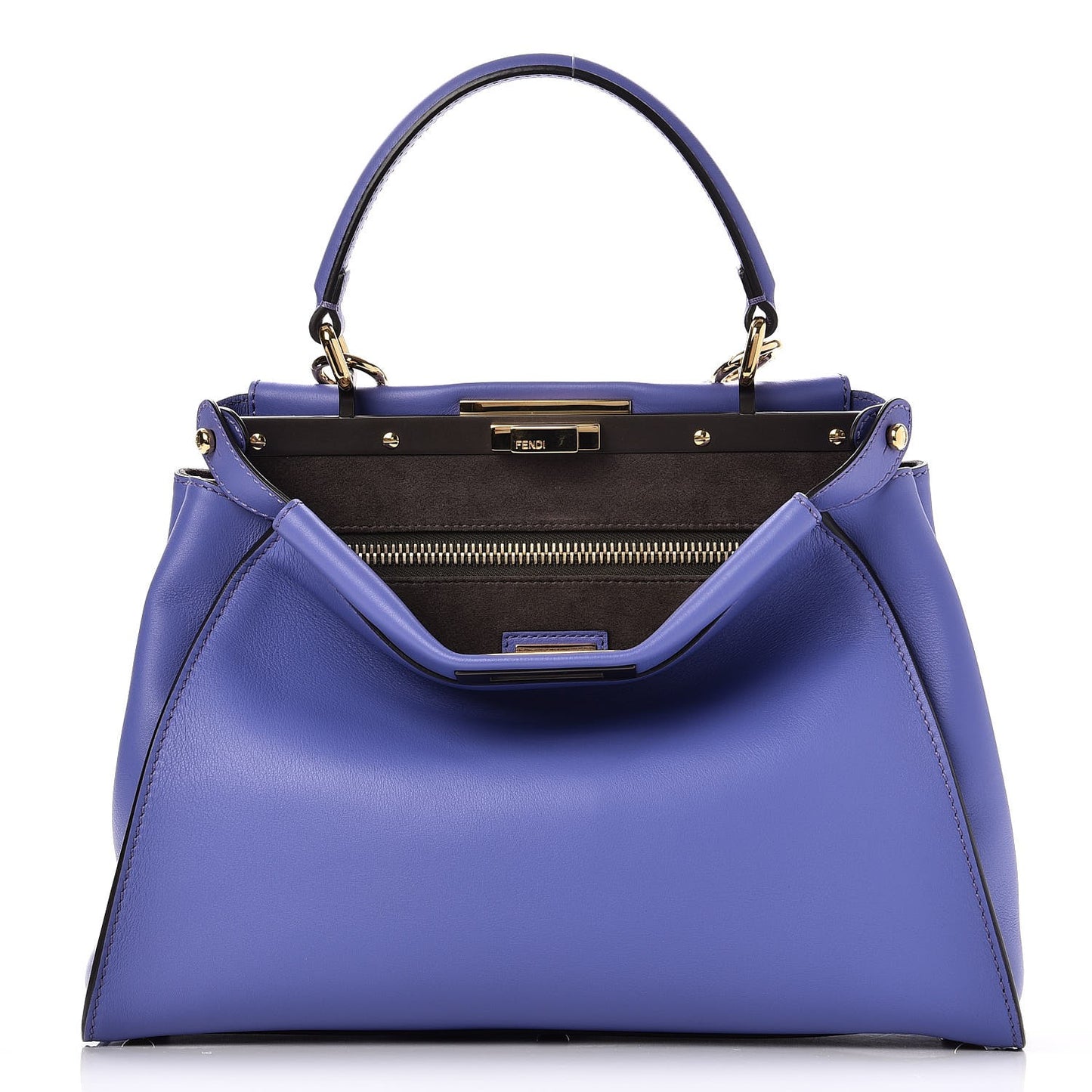 Vitello Seta Medium Peekaboo Iconic Satchel Viola Cassis