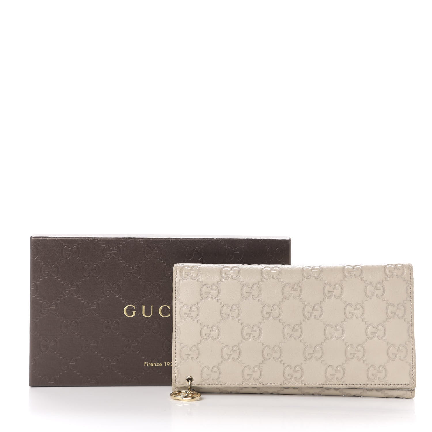 Gucci Guccissima Signature GG Pierce Continental Wallet Off White 8 of 8