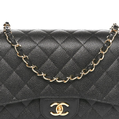 Chanel Caviar Quilted Jumbo Double Flap Black 9 of 11