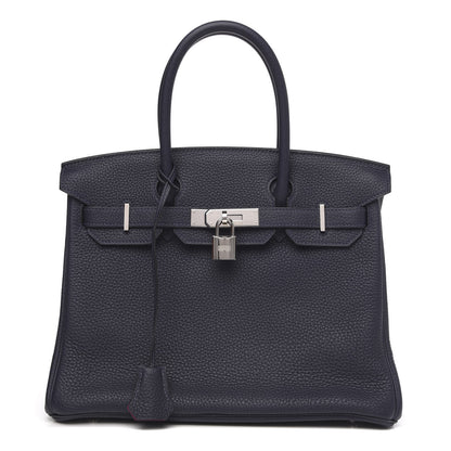 Hermes Togo Birkin Verso 30 Bleu Nuit Rose Pourpre 1 of 10