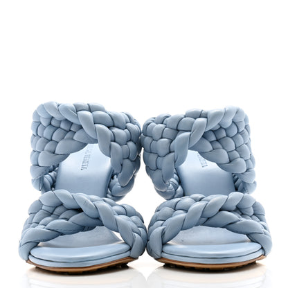 Bottega Veneta Nappa Twisted Padded Intrecciato Curve Slide Sandals 39 Ice 2 of 9