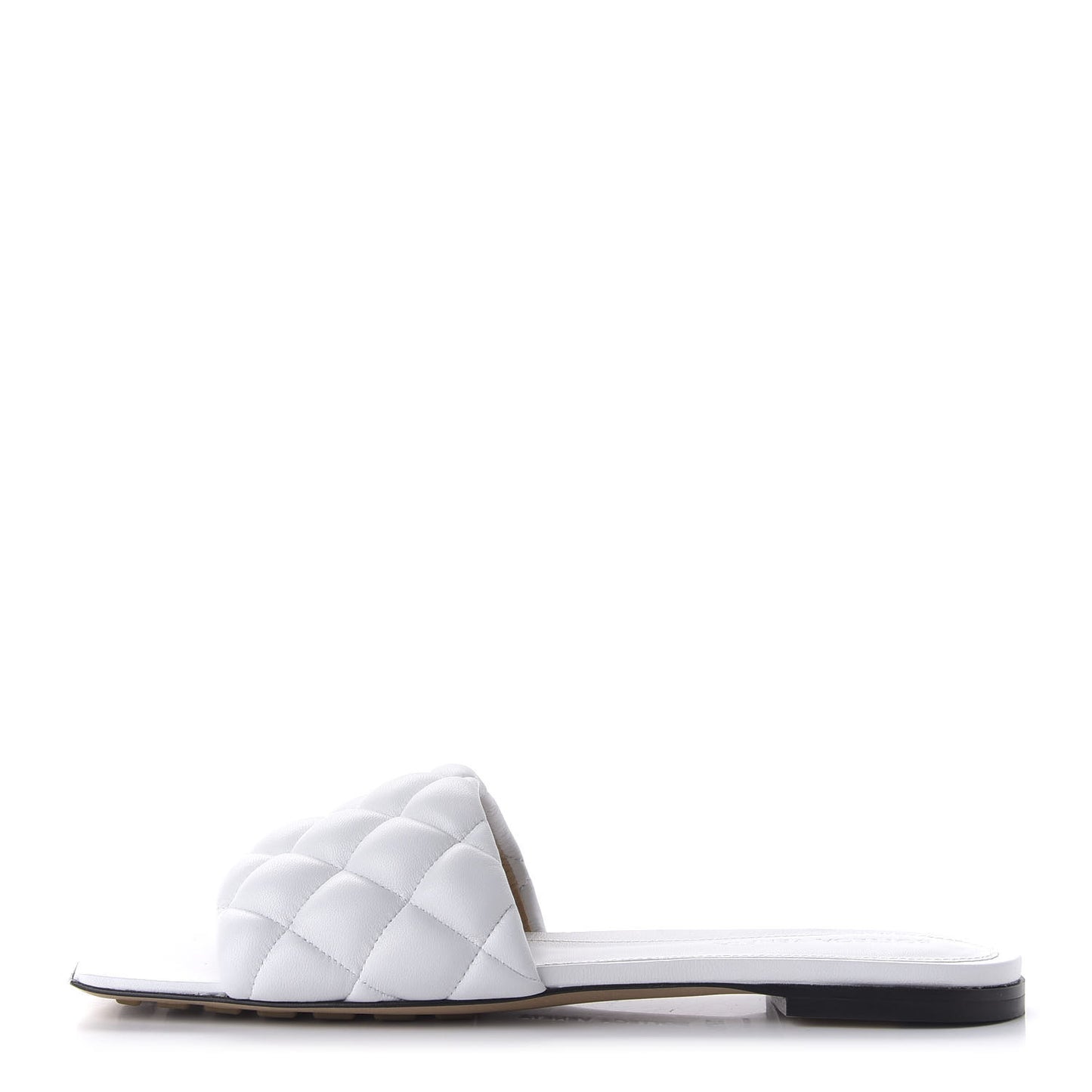 Nappa Matelasse Padded Flat Sandals 37.5 Optic White