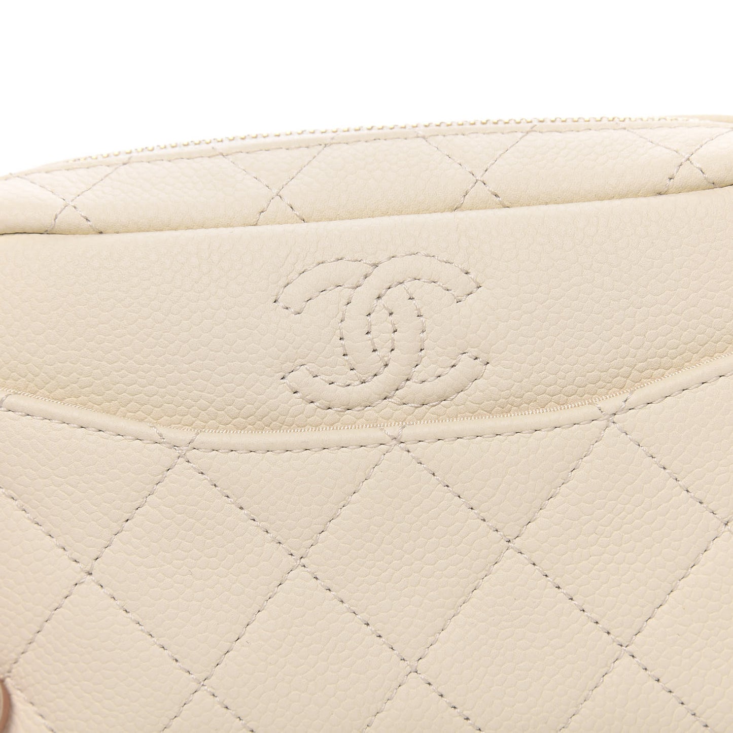 Caviar Quilted Mini Coco Tassel Camera Case White