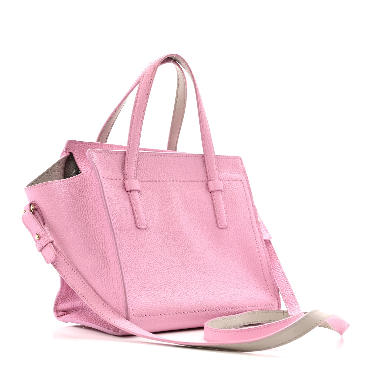 Salvatore Ferragamo Grained Calfskin Double Handle Small Amy Tote Pink 3 of 15