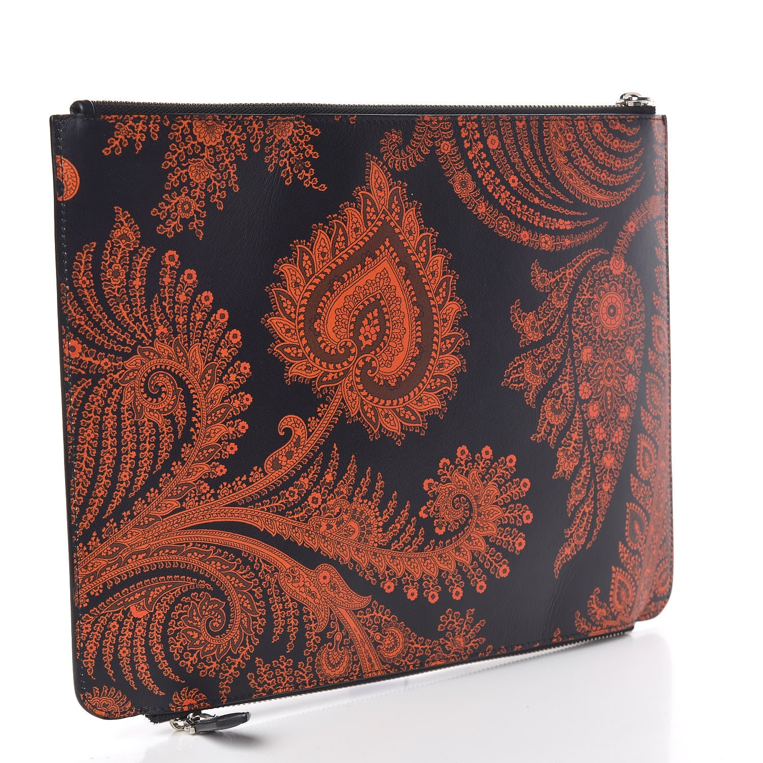 Givenchy Calfskin Paisley Print Medium Clutch Orange Black 3 of 8