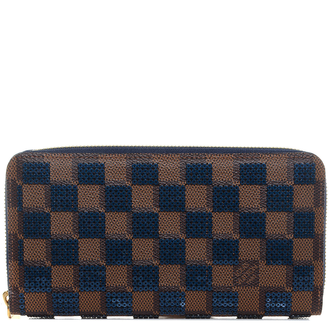 Damier Paillettes Zippy Wallet Blue