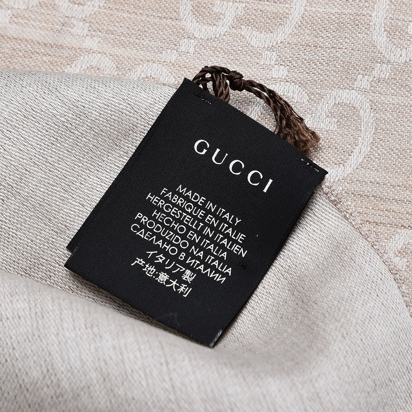 Wool Silk GG Monogram GGNat Scarf Sand