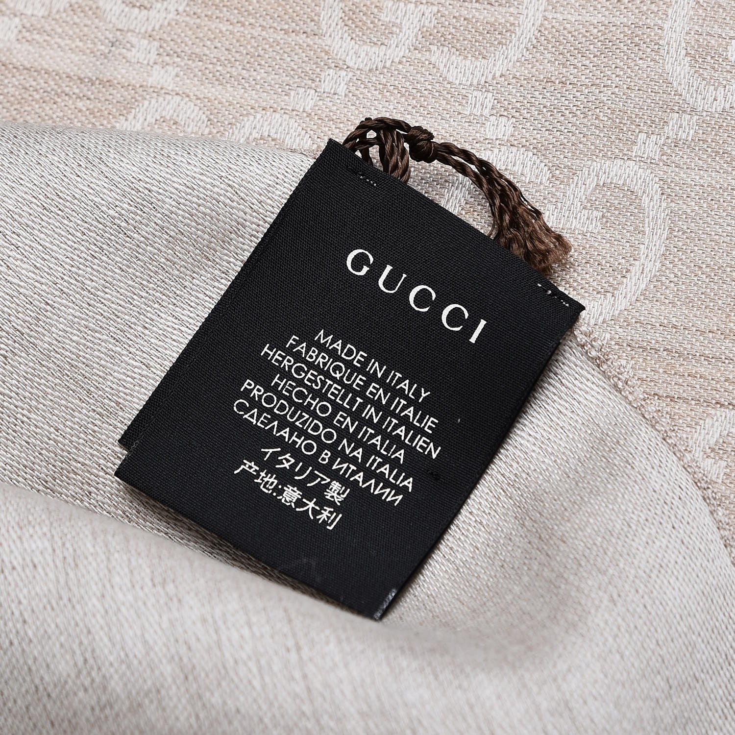Gucci Wool Silk GG Monogram GGNat Scarf Sand 4 of 5