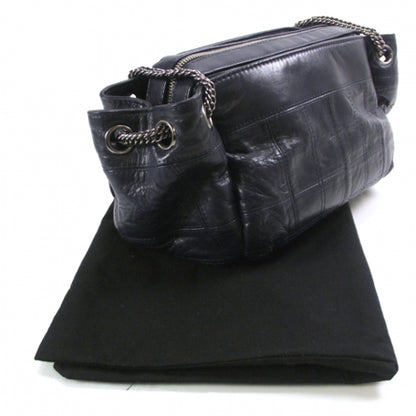 Chanel Leather Lax East West Shoulder Bag Navy 3 of 10