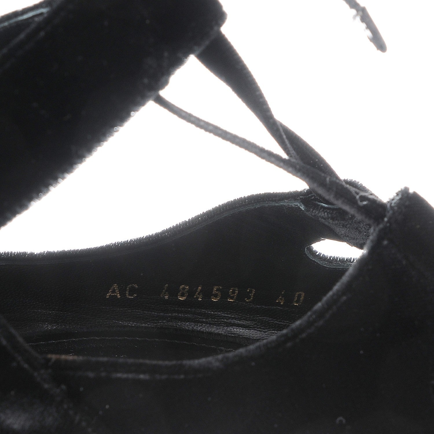 Saint Laurent Veluto Master Loulou 95 Lace Up Sandals 40 Black Lucido 9 of 12