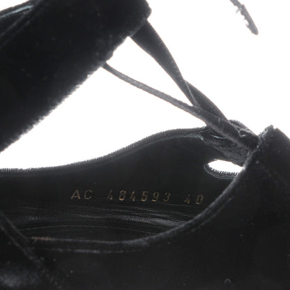 Saint Laurent Veluto Master Loulou 95 Lace Up Sandals 40 Black Lucido 9 of 12