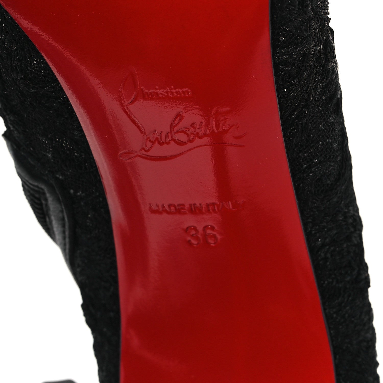 Christian Louboutin Lace Gipsybootie 100 Ankle Boots 36 Black 7 of 8