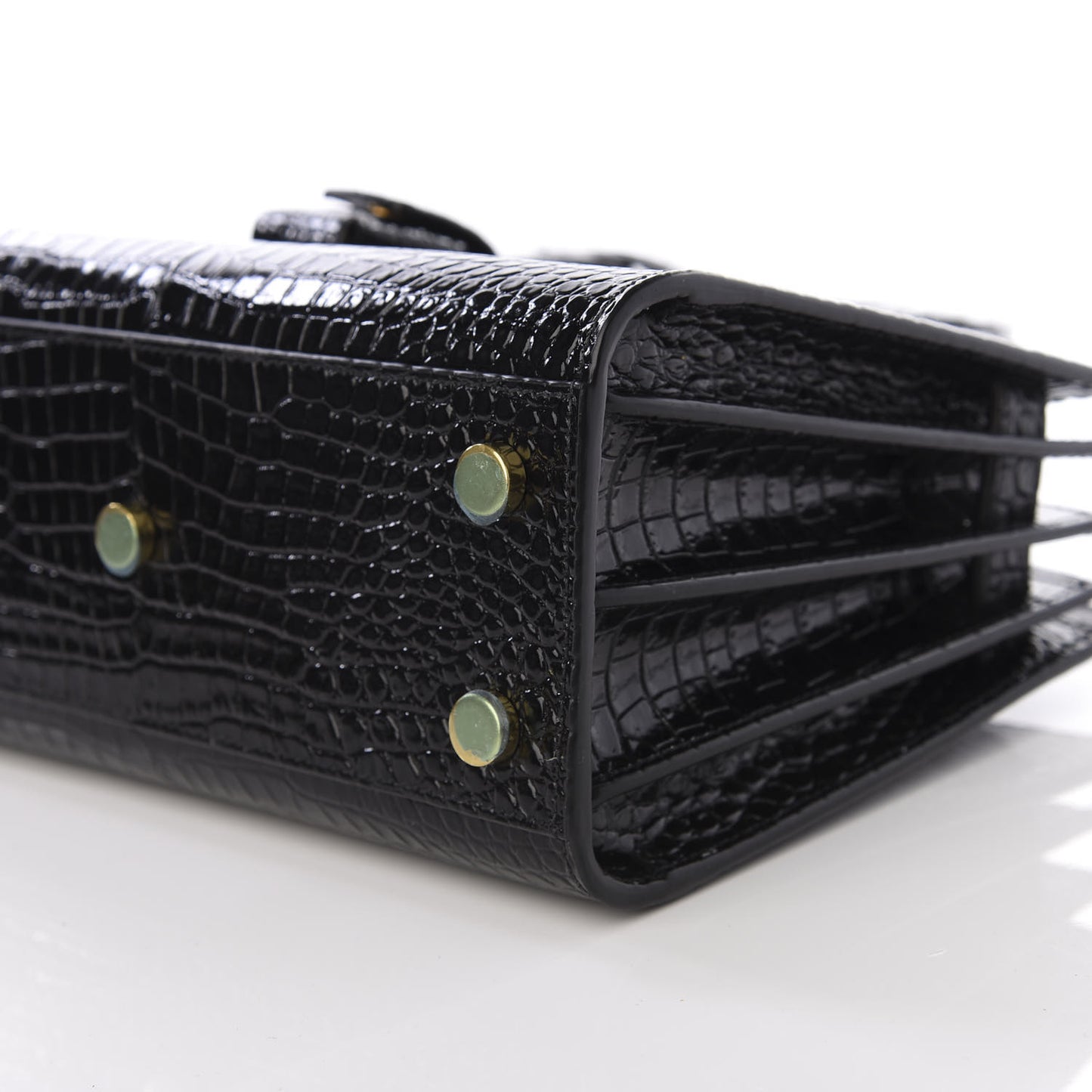 Calfskin Crocodile Embossed Nano Sac De Jour Black