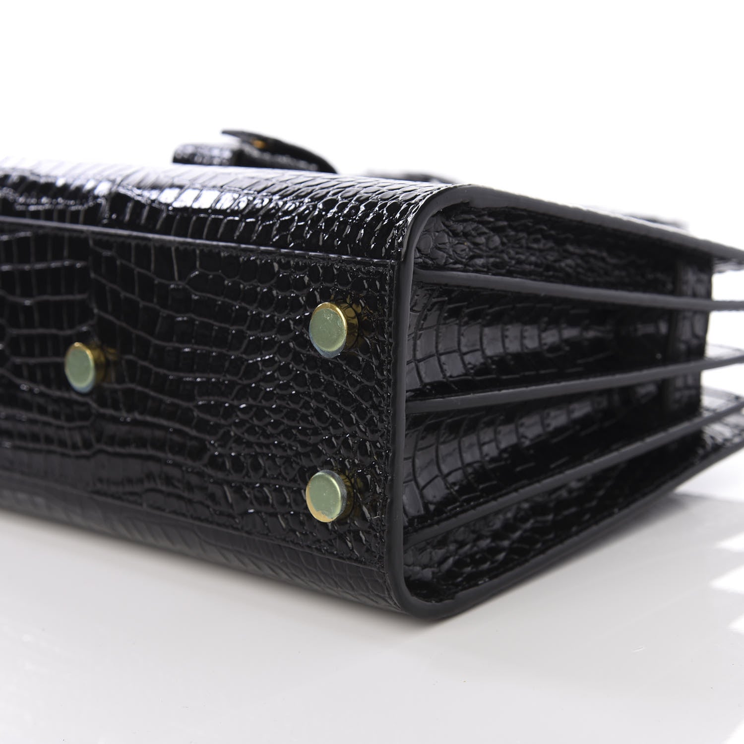 Saint Laurent Calfskin Crocodile Embossed Nano Sac De Jour Black 6 of 10