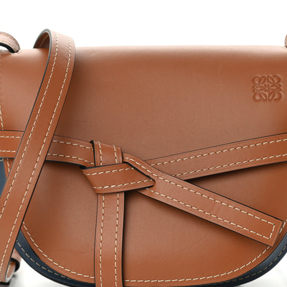 Loewe Calfskin Small Gate Crossbody Bag Tan Steel Blue 7 of 13