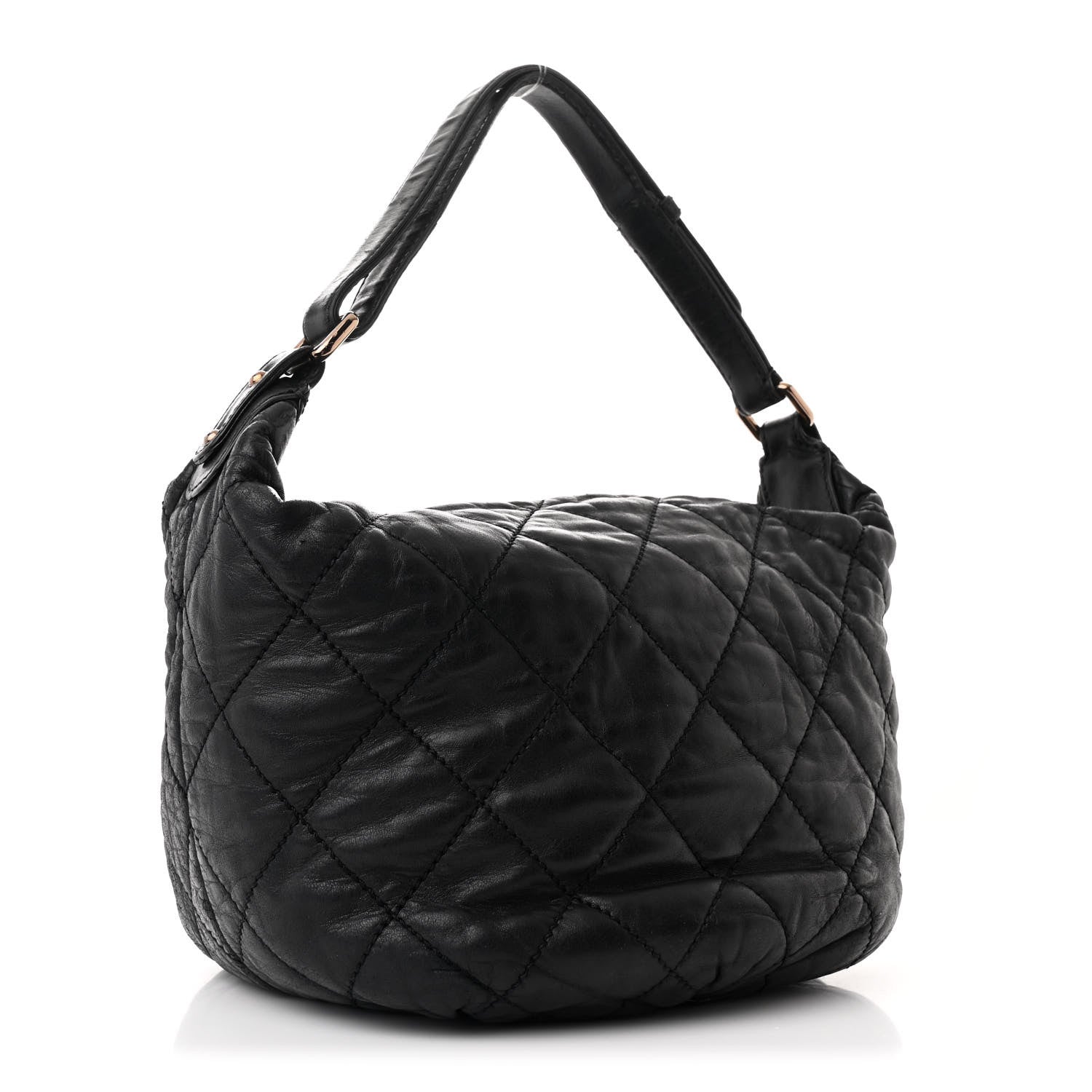 Chanel Lambskin Quilted Cloudy Bundle Hobo Black 3 of 10