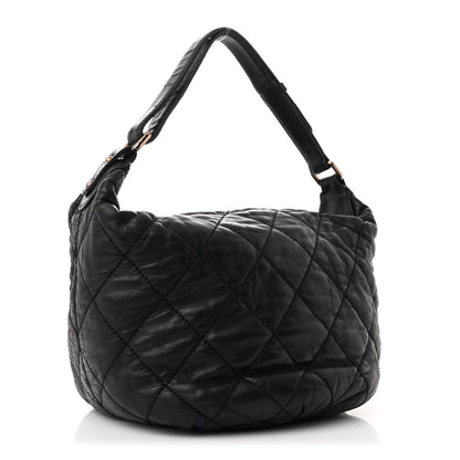 Chanel Lambskin Quilted Cloudy Bundle Hobo Black 3 of 10