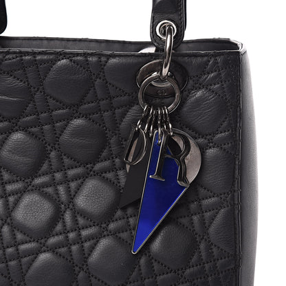 Christian Dior Calfskin Cannage Medium Anselm Reyle Lady Dior Black 9 of 14