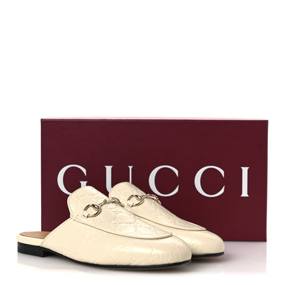 Gucci Glamour Calfskin Guccissima Womens Princetown Slippers 37 New Ivoire 11 of 11