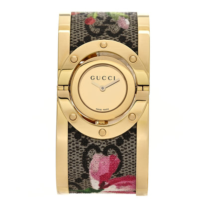 Gucci Stainless Steel Canvas 33mm Twirl GG Supreme Blooms Quartz Watch 1 of 4