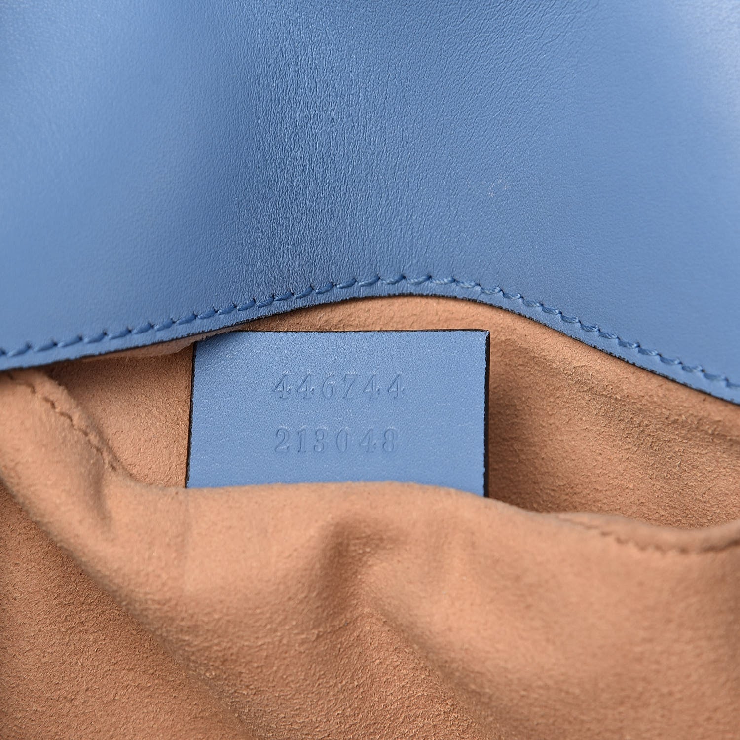 Gucci Calfskin Matelasse Mini GG Marmont Shoulder Bag Clear Sky Blue 7 of 11