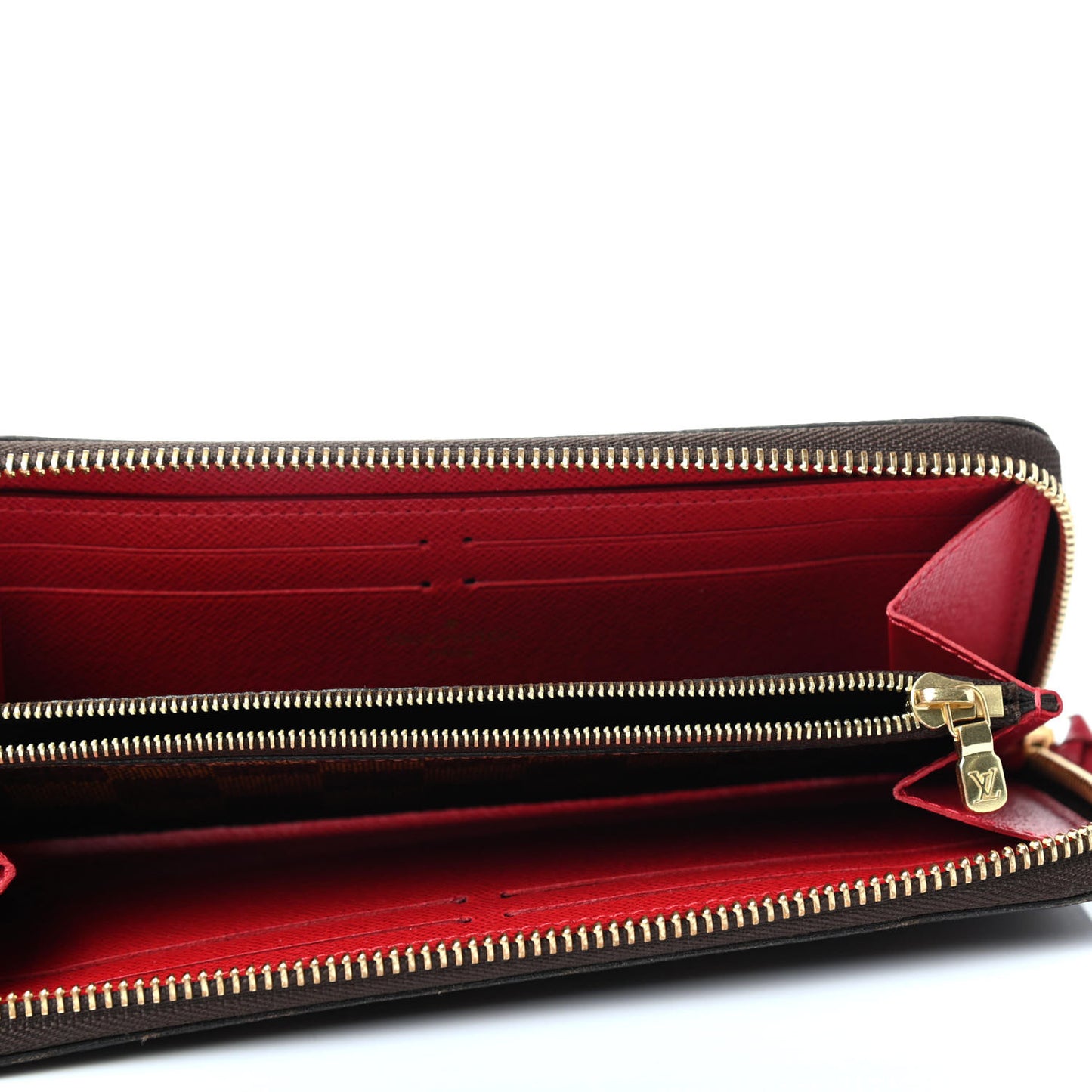 Damier Ebene Clemence Wallet Cherry