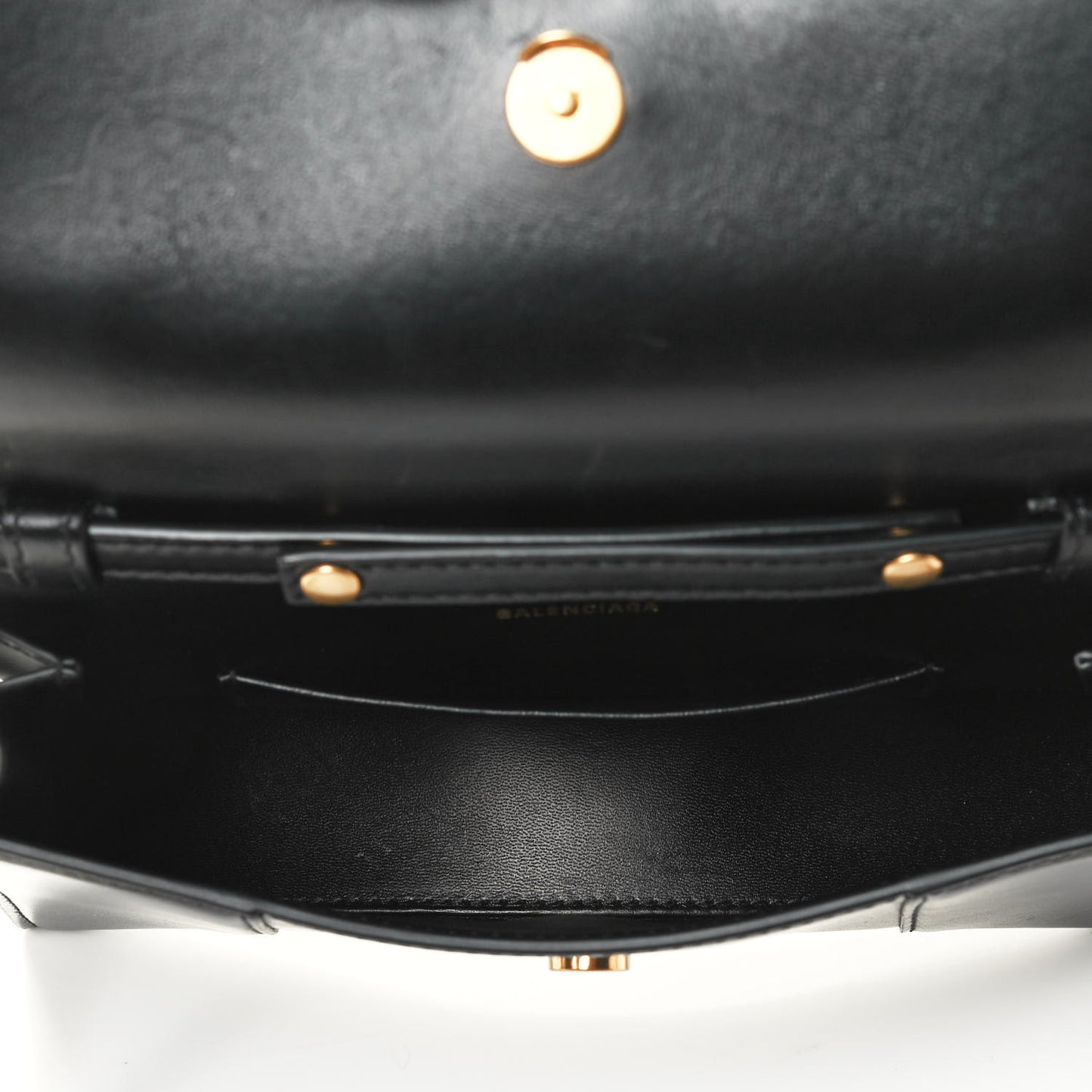 Shiny Box Calfskin Small Hourglass Evening Chain Bag Black