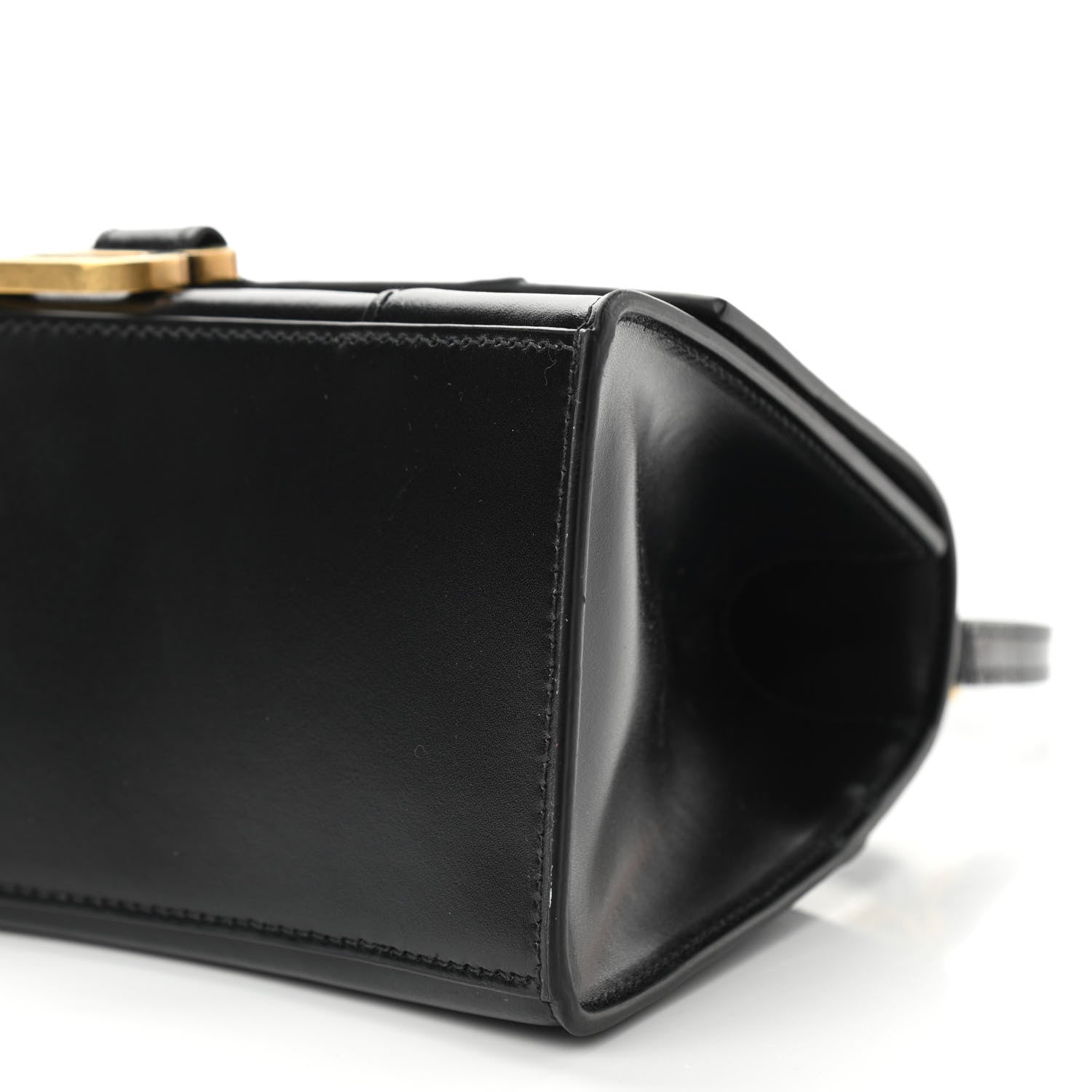 Balenciaga Shiny Box Calfskin Small Hourglass Top Handle Bag Black 8 of 8