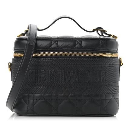 Christian Dior Lambskin Cannage Small Diortravel Vanity Case Black 1 of 10